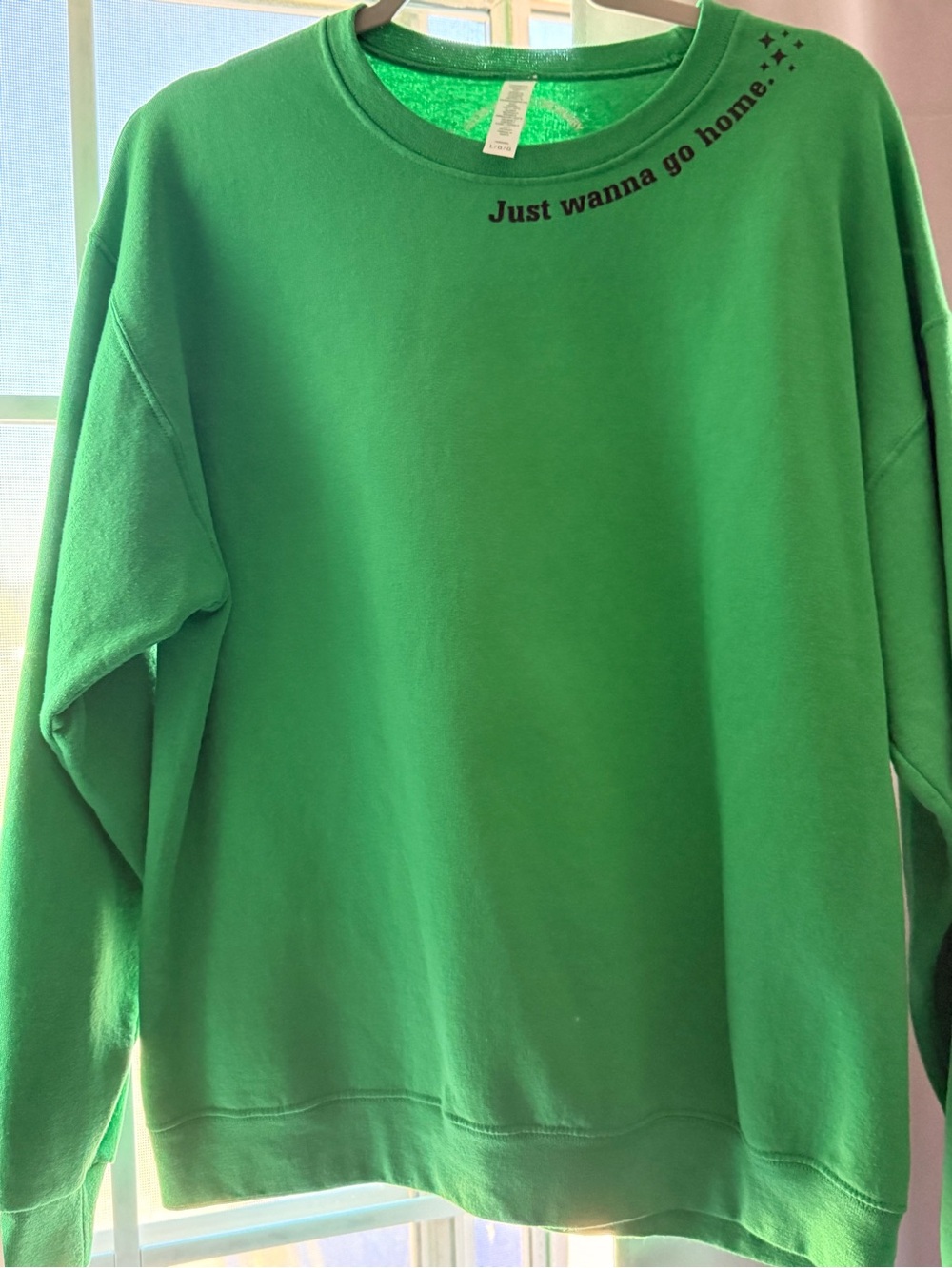 Green crew neck sweater